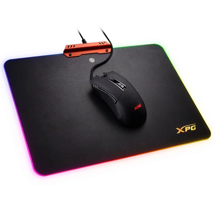 Gaming Mouse & Pad XPG INFAREX M10/R10, 800-3200 dpi, 7 buttons, Ergonomic, RGB, Black, USB
