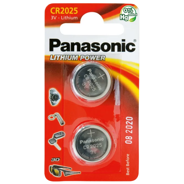 CR2025, Blister*2, Panasonic, CR-2025EL/2B