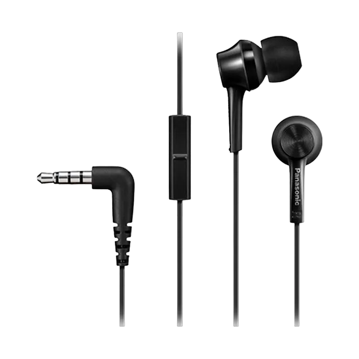 Earphones Panasonic RP-TCM115GCK Black, Mic, 4pin 1*mini-jack 3.5mm