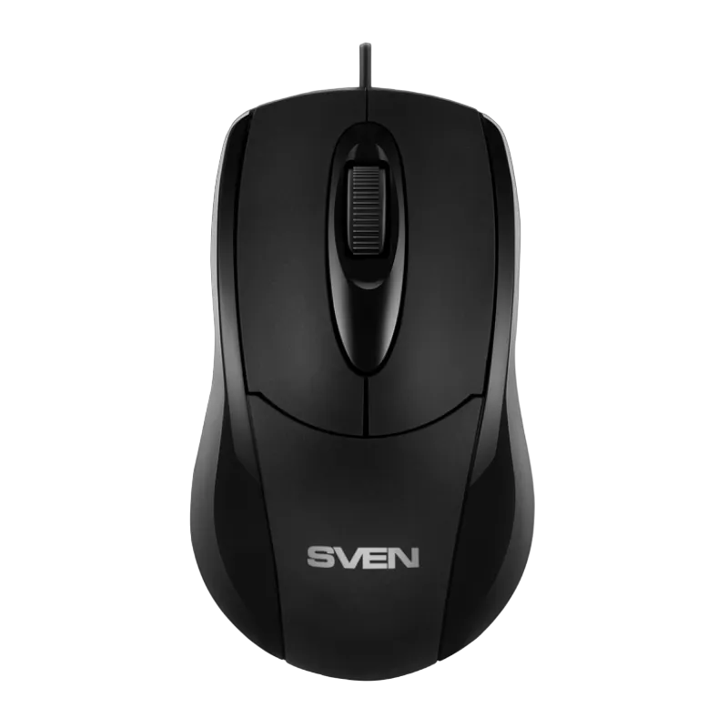 Mouse SVEN RX-110, Optical, 1000 dpi, 3 buttons, Ambidextrous, Black, USB