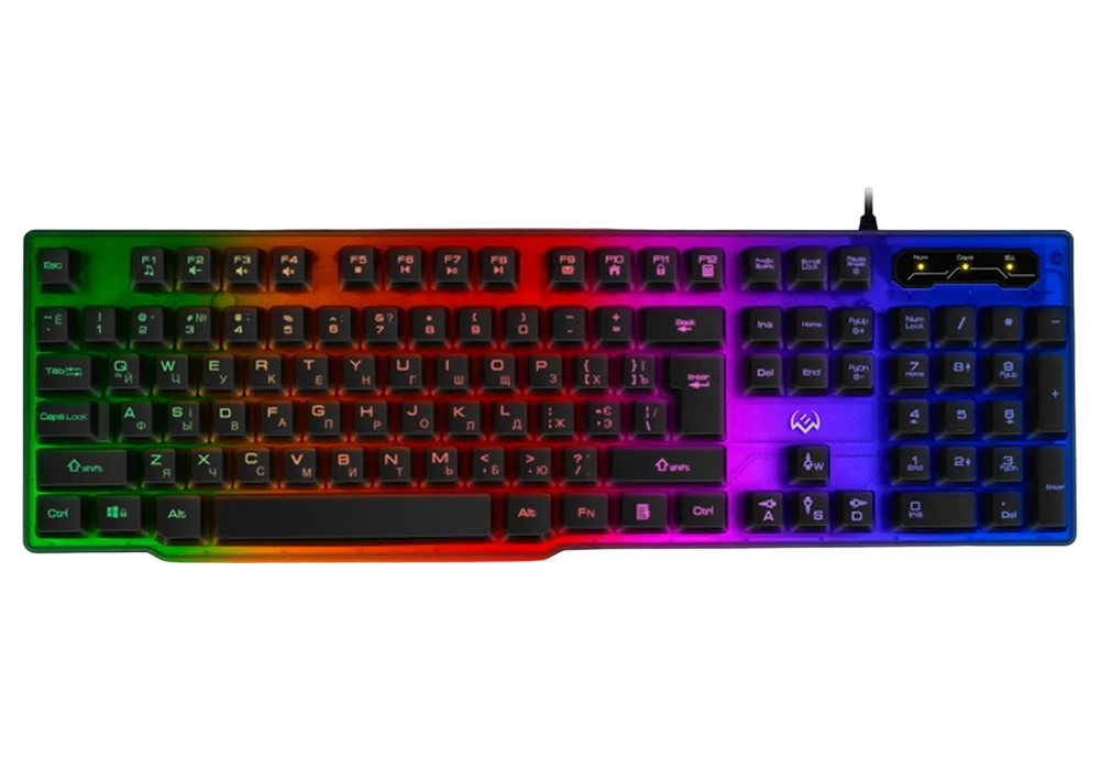 Gaming Keyboard SVEN KB-G8500, 12 Fn keys, Metal plate, Backlight, WinLock, Transparent housing, USB