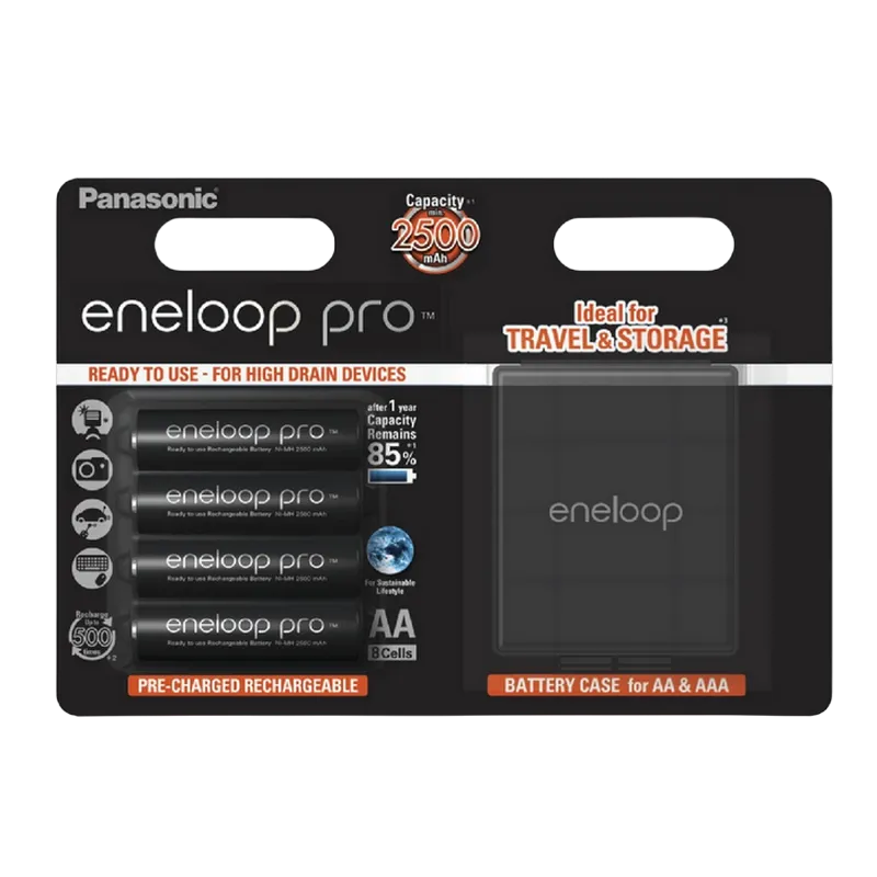 AA  Eneloop PRO 2500mAh, Blister*4, Panasonic with Batterybox BK-3HCDEC4CP