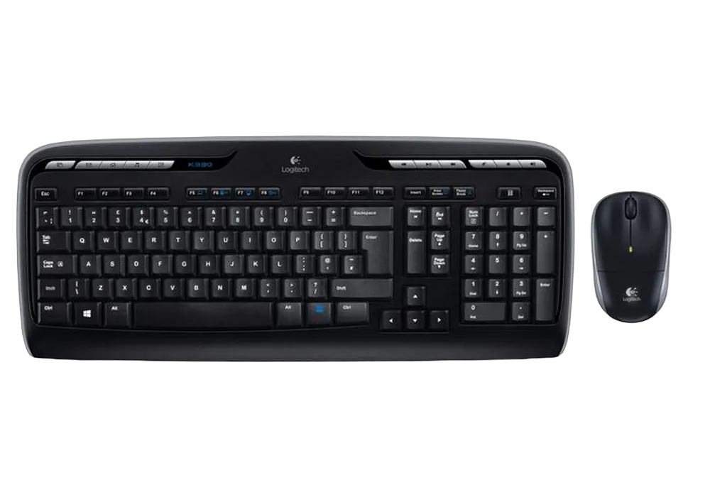 Wireless Keyboard & Mouse Logitech MK330, Media keys, Low-profile, Quiet typing, F-keys, 1000dpi, 3