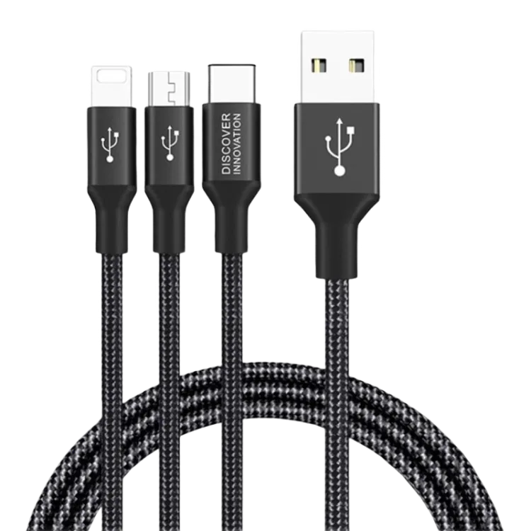 3in1 Cable Nillkin, Swift, Micro-USB/Type-C/Lightning, 1.5M, Black