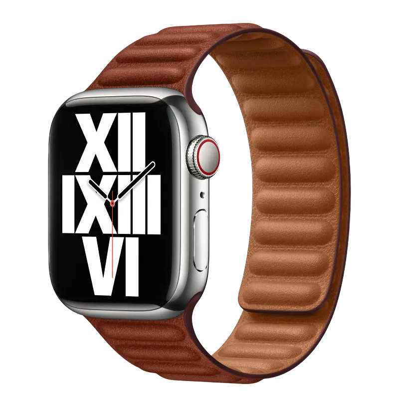Strap Apple Watch 41mm Golden Brown Leather Link - M/L