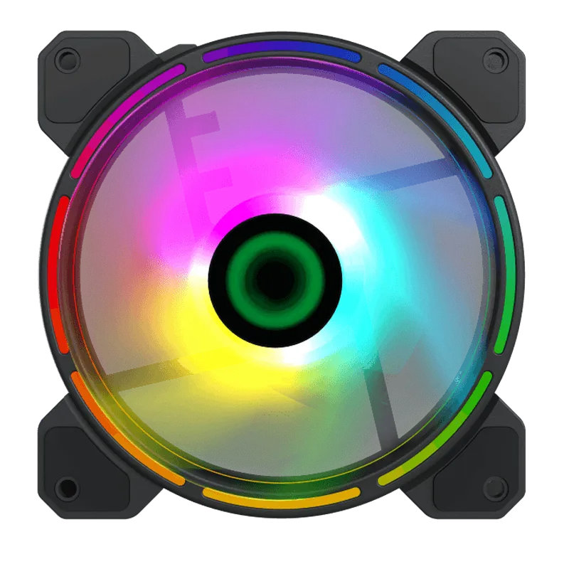 PC Case Fan GAMEMAX FN-12Rainbow-D, 120mm, <25dB, 36CFM, 1100RPM, Hydraulic bearing, Rainbow Ring
