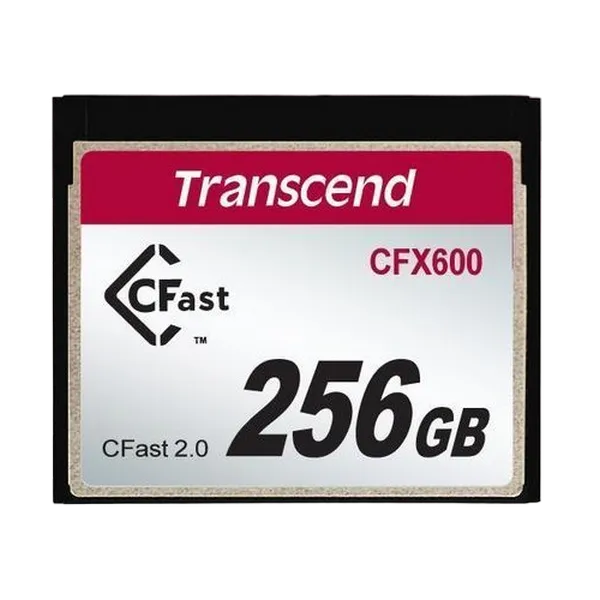 256GB  CompactFlash Card, CFast 2.0 600X, Transcend "TS256GCFX600" (R/W: 510/370MB/s)