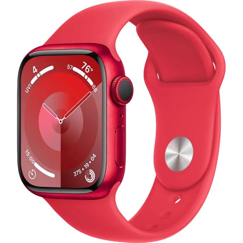 Apple Watch Series 9 GPS, 41mm (Product)Red Aluminium Case with (Product)Red Sport Band - M\L, MRXH3