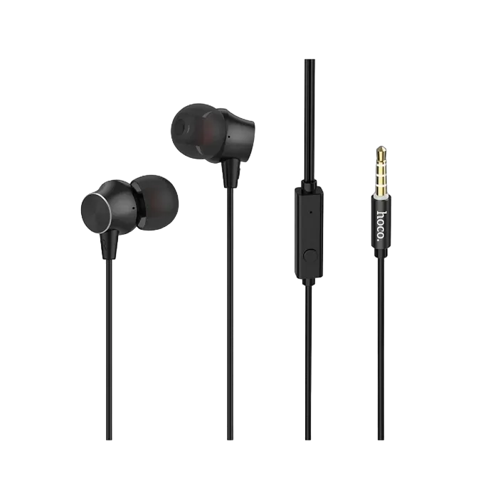Earphones Hoco M51 Black with Microphone, 4pin 3.5mm mini-jack, Cable:1.2m.
