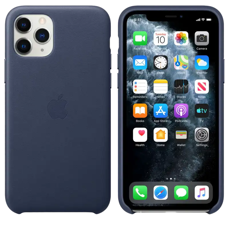 Original iPhone 11 Pro Leather Case, Midnight Blue