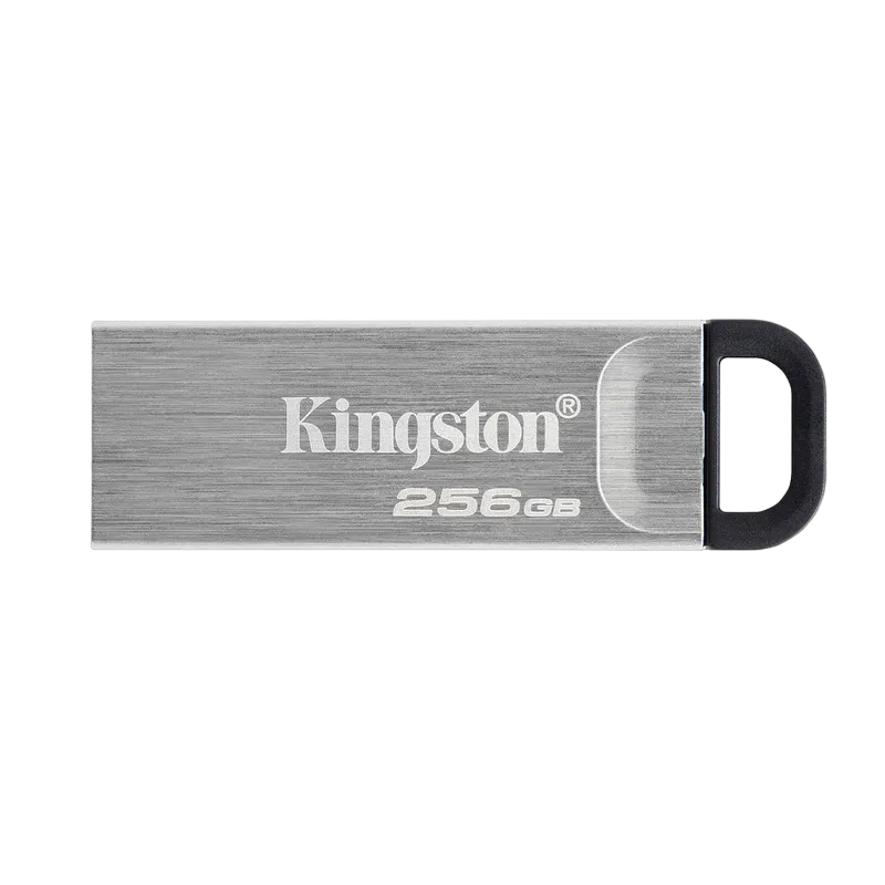 256GB USB3.2 Flash Drive Kingston DataTraveler Kyson, Silver, Metal Case, Key Ring (DTKN/256GB)