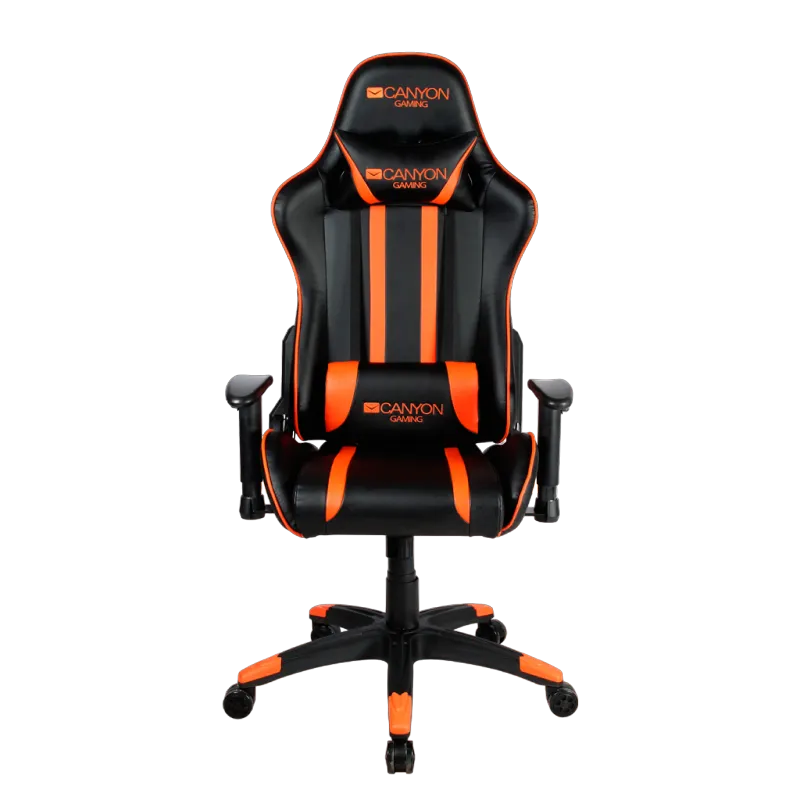 Gaming Chair Canyon Fobos, Maximum load 150 kg, Headrest & Lumbar cushion, Black/Orange