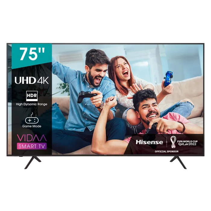 75" LED TV Hisense H75A7100F, Black (3840x2160 UHD, SMART TV, PCI 1500Hz, DVB-T/T2/C/S2)