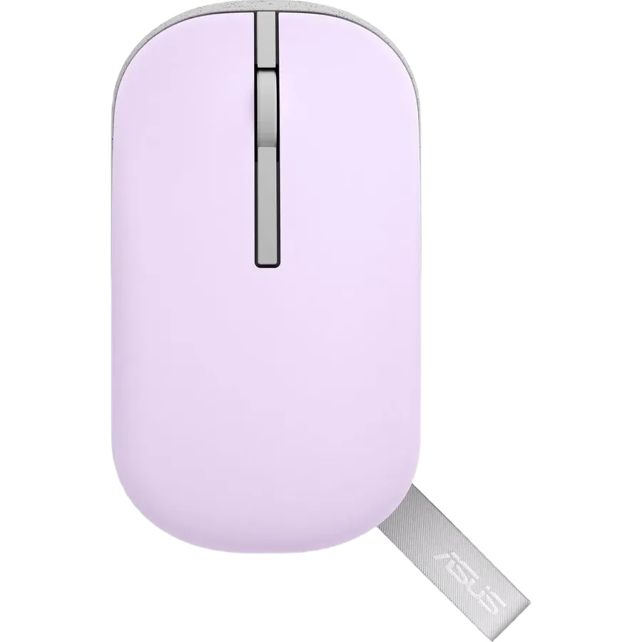Wireless Mouse Asus MD100, 800-1600 dpi, 3 buttons, Ambidextrous, Silent, 1xAA, 56g, 2.4/BT, Purple