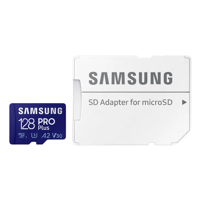 128GB MicroSD (Class 10) UHS-I (U3)+SD adapter, Samsung PRO Plus "MB-MD128SA" (R/W:180/130MB/s)