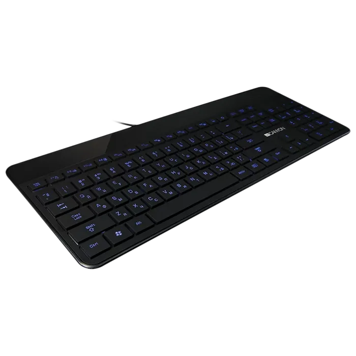 Keyboard Canyon HKB5, Multimedia, Slim, Silent, Backlight, Soft touch, USB, Black