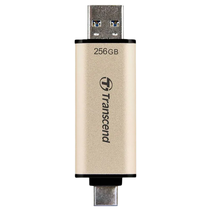 256GB USB3.1/Type-C Flash Drive  Transcend "JetFlash 930C", Gold, Classic Cap,OTG (R/W:420/400MB/s)
