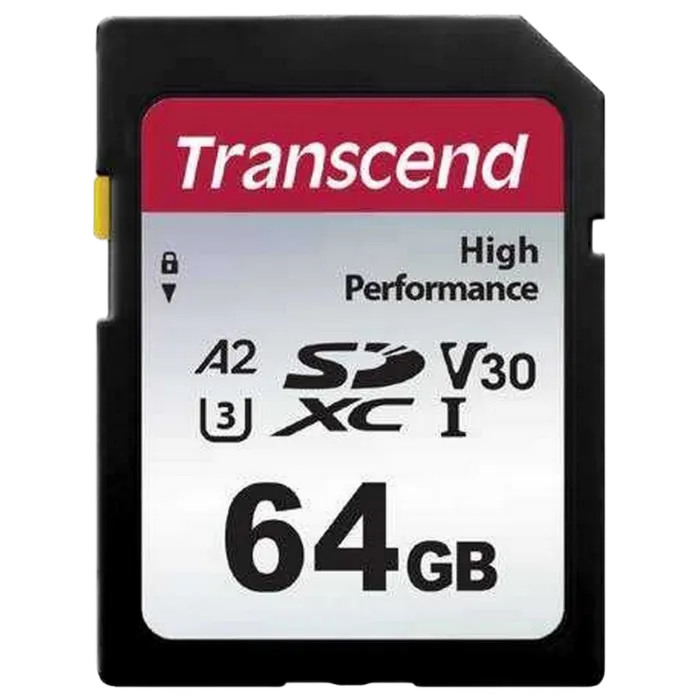 ..64GB  SDXC Card (Class 10) UHS-I , U3, Transcend 330S  "TS64GSDC330S" (R/W:100/60MB/s)
