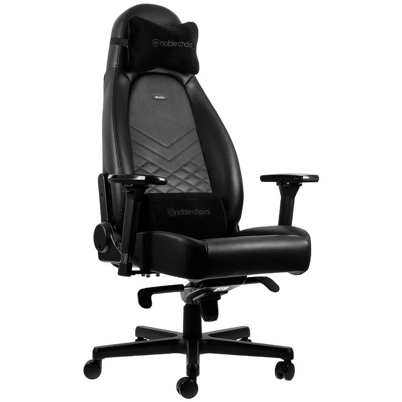 Gaming Chair Noble Icon NBL-ICN-PU-BLA Black/Black, User max load up to 150kg / height 165-190cm