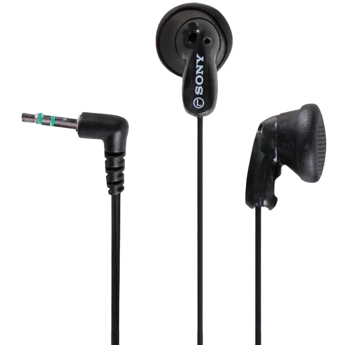 Earphones  SONY  MDR-E9LPB, 3pin 3.5mm jack L-shaped, Cable: 1.2m, Black