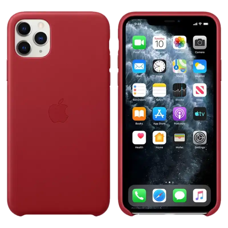 Original iPhone 11 Pro Max Leather Case, (PRODUCT)RED
