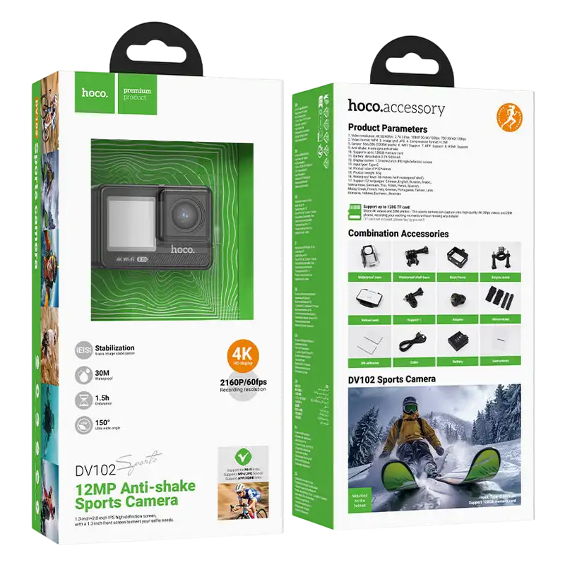 Cameră Video Sport Hoco DV102 Negru