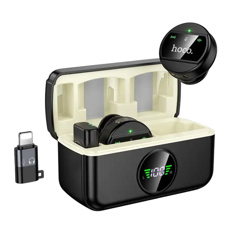 Портативный записывающий микрофон Hoco L22 Беспроводной Черный