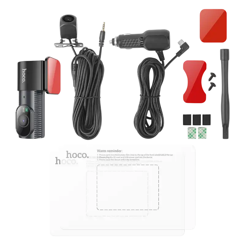 Set Dash Cam față și spate Hoco DV8 Negru