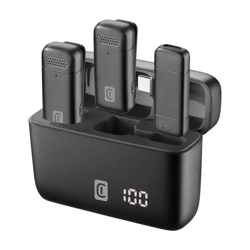 Портативный записывающий микрофон Cellularline Talk Pro Беспроводной/Проводной Черный