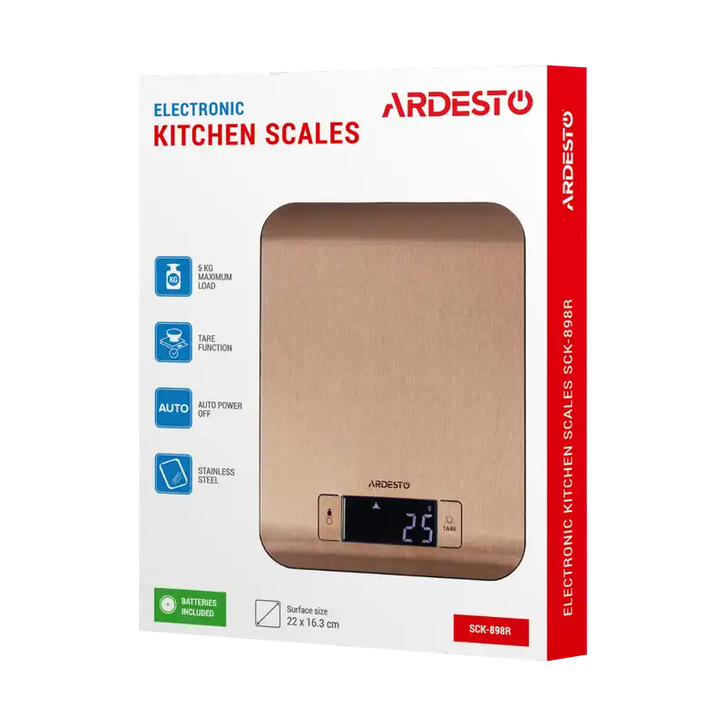 Электронные кухонные весы Ardesto SCK-898R Бронзовый