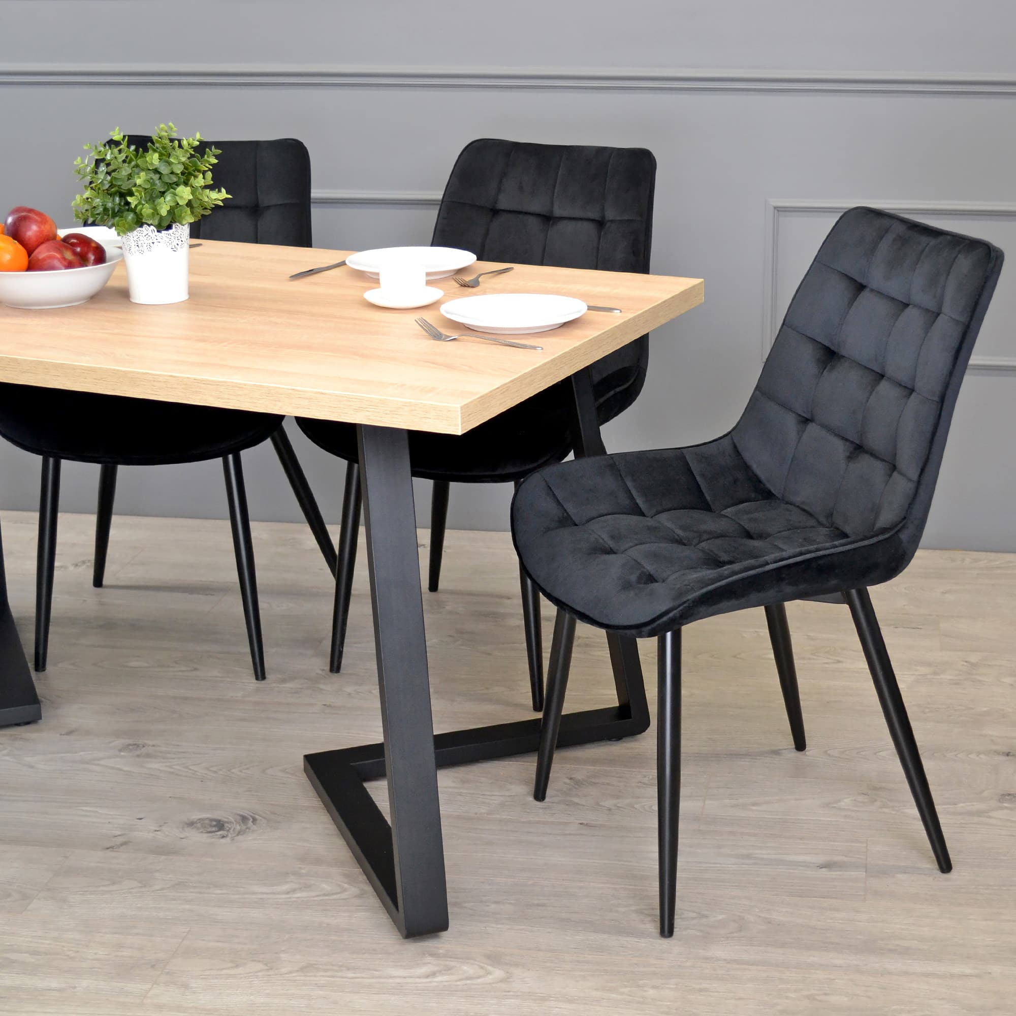 Masă FRIDA Sonoma+Black Legs 150×80