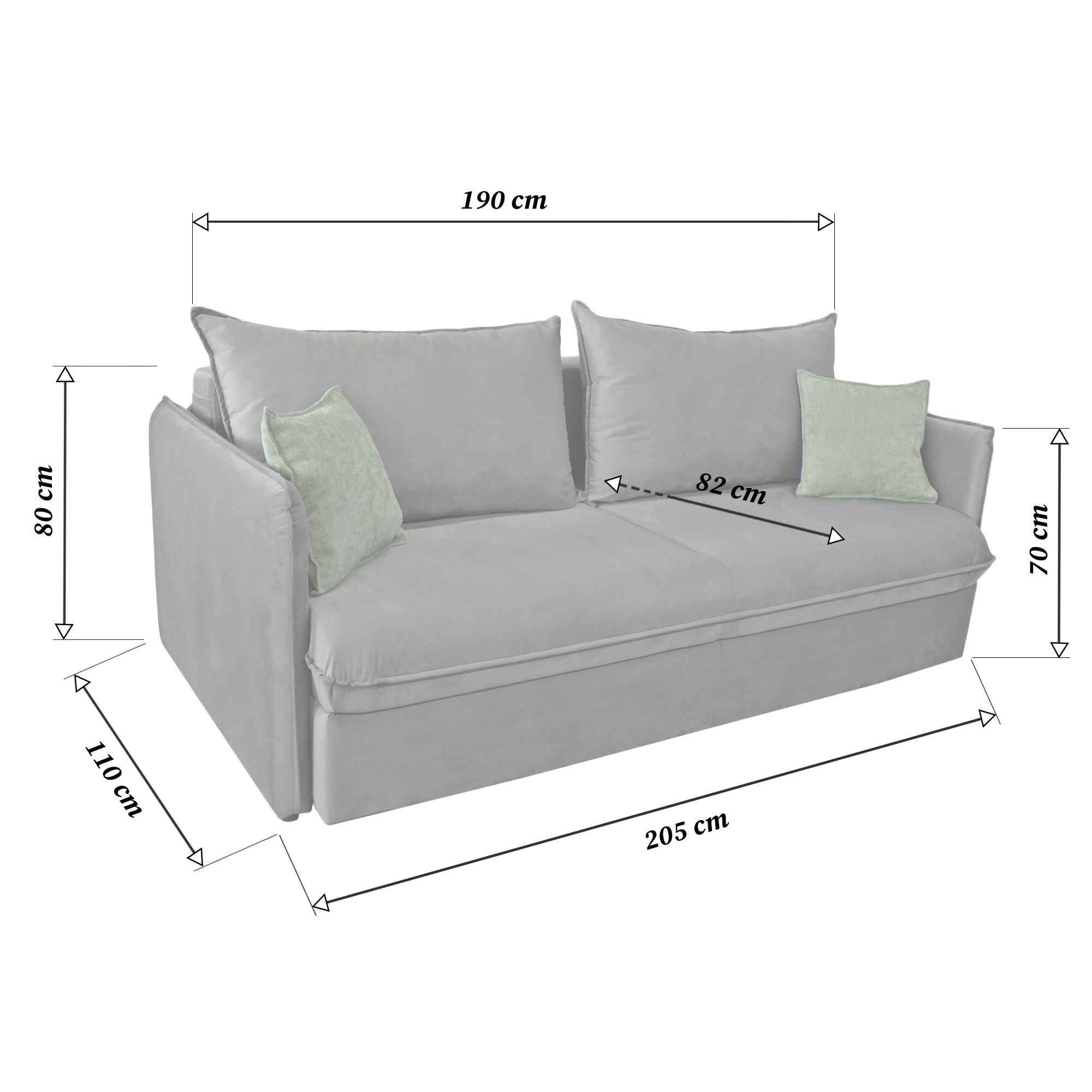 Canapea Extensibilă Barcelona Grey