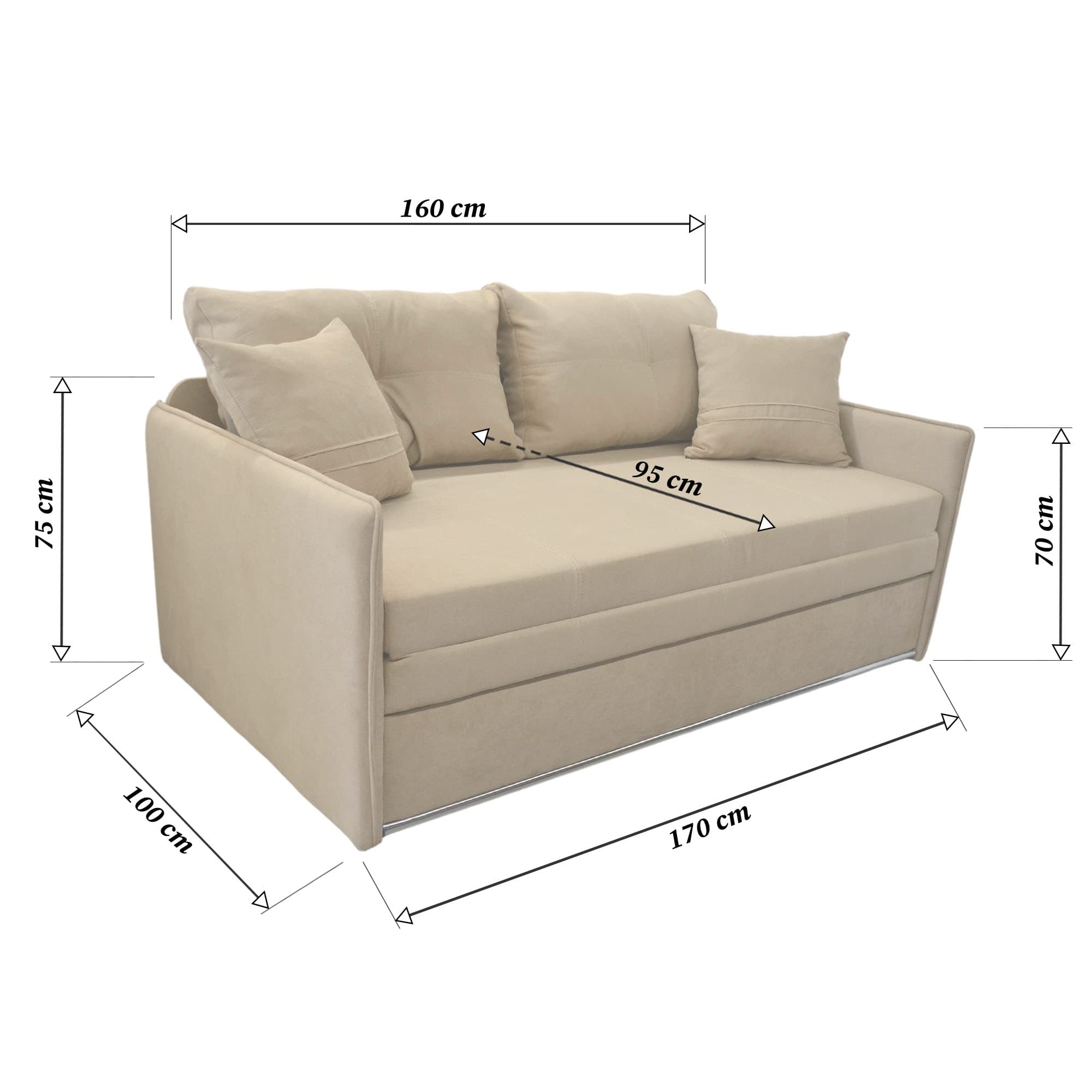 Canapea Extensibilă Orion 1600 Beige