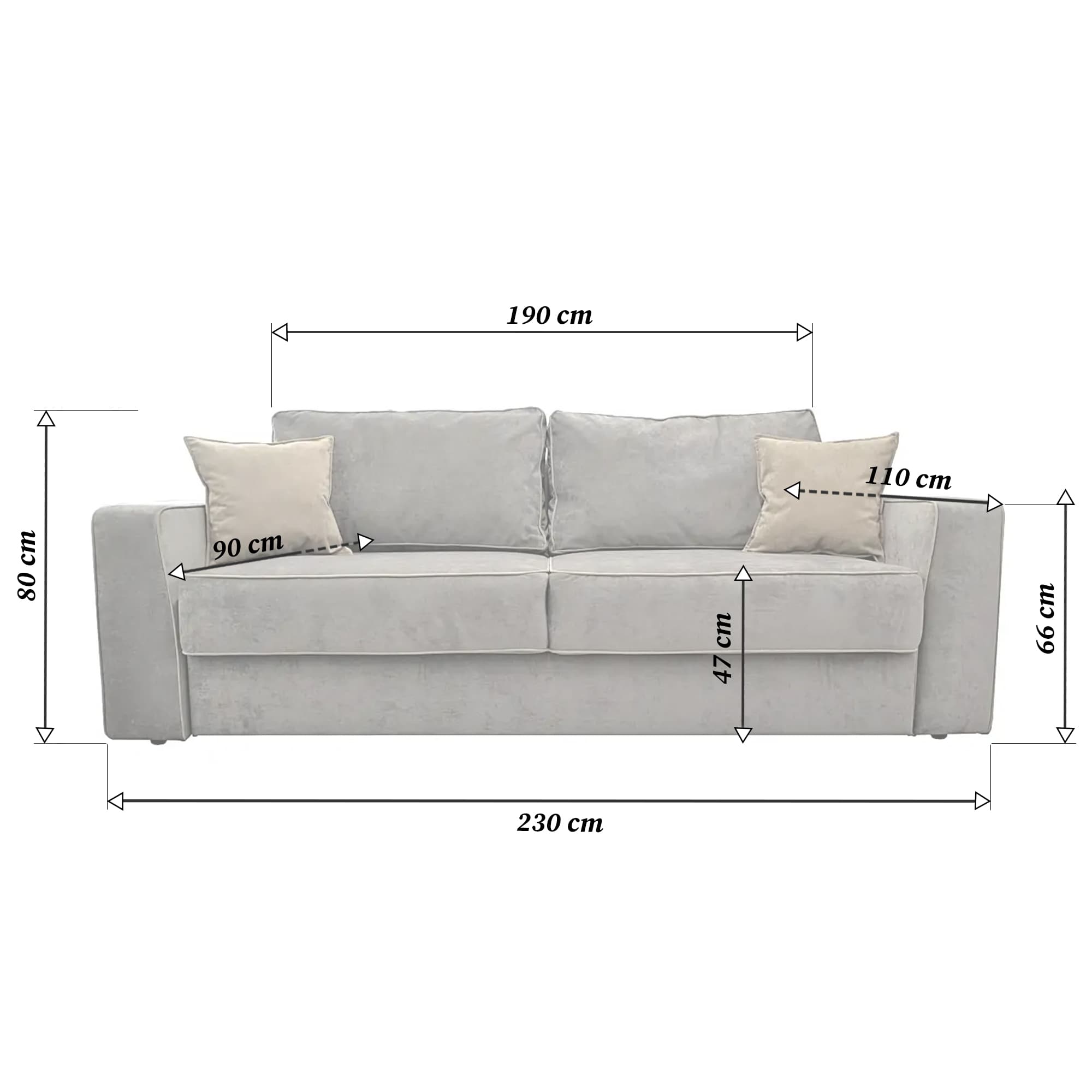 Canapea Extensibilă Tomson Grey