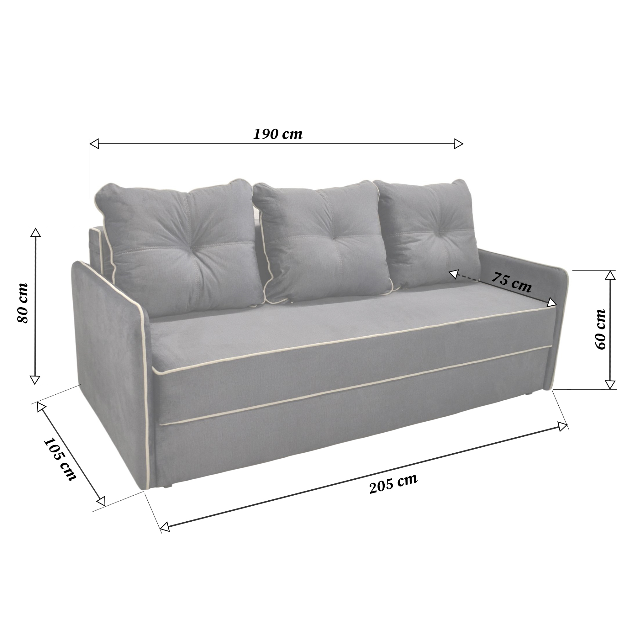 Canapea Extensibilă Latio Grey