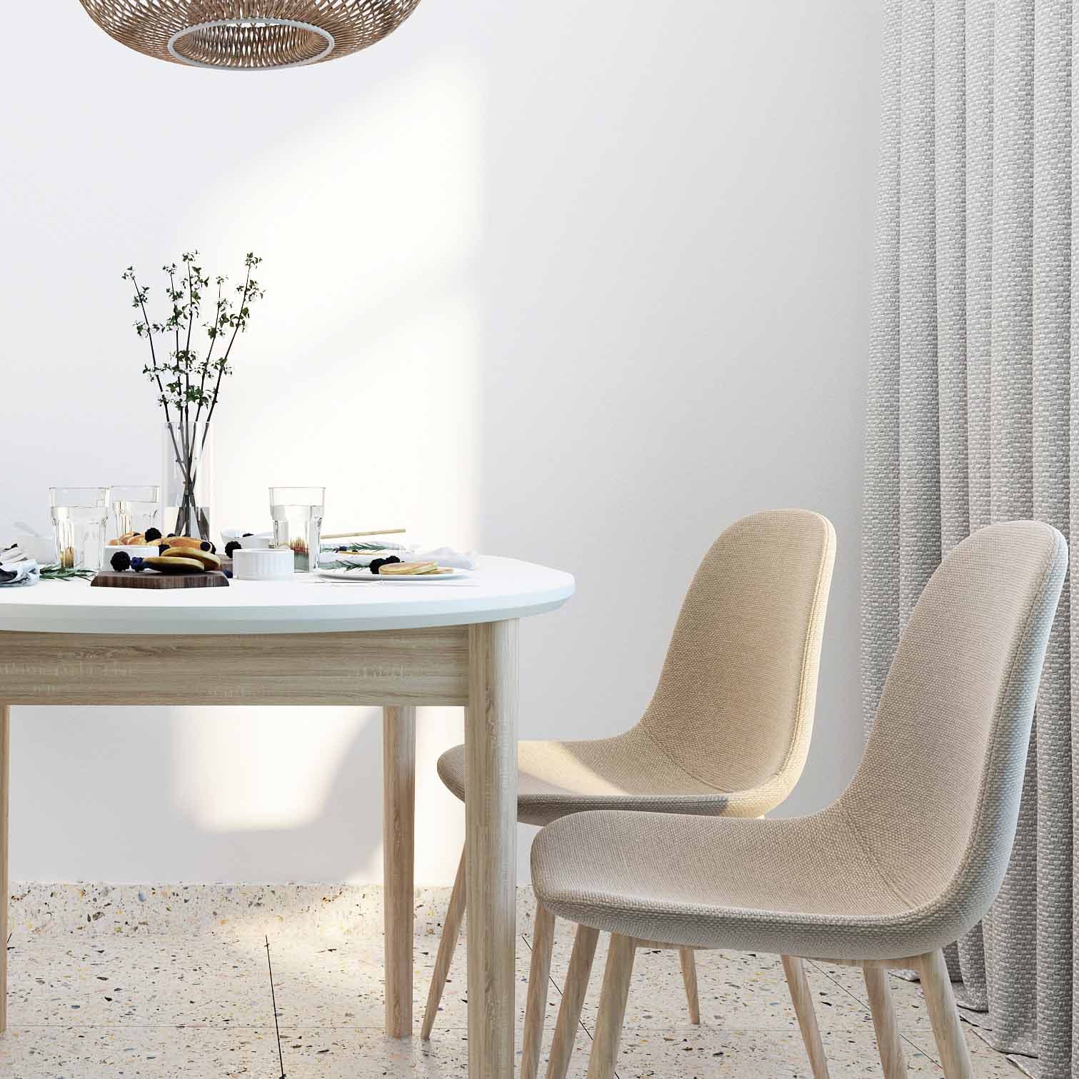 Masă Extensibilă TB-07 Beige+Transprint Legs 120/150×95
