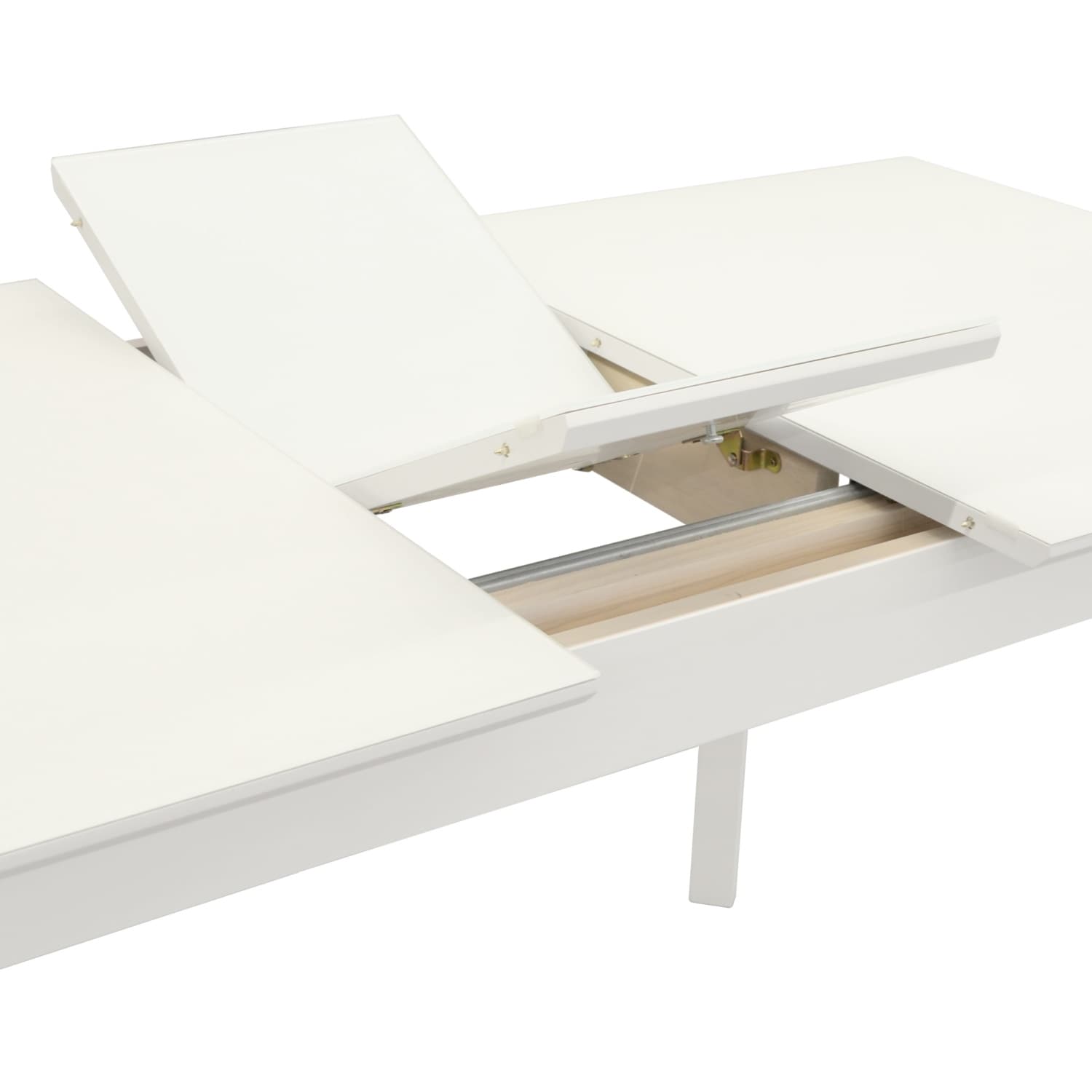 Masă Extensibilă MG-A05 White Glass+White Legs 120/150×75