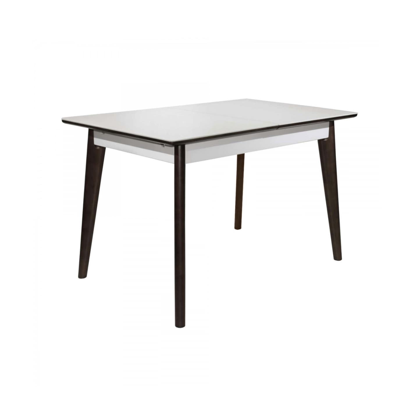 Masă Extensibilă MG-A05 White Glass+Black Legs 120/150×75