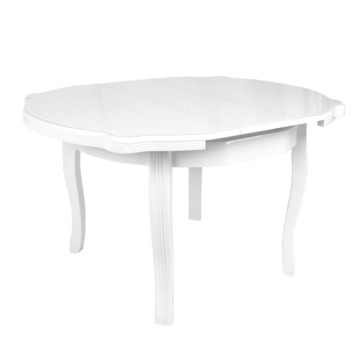 Masă Extensibilă HX-01 White Glass 100/130×100