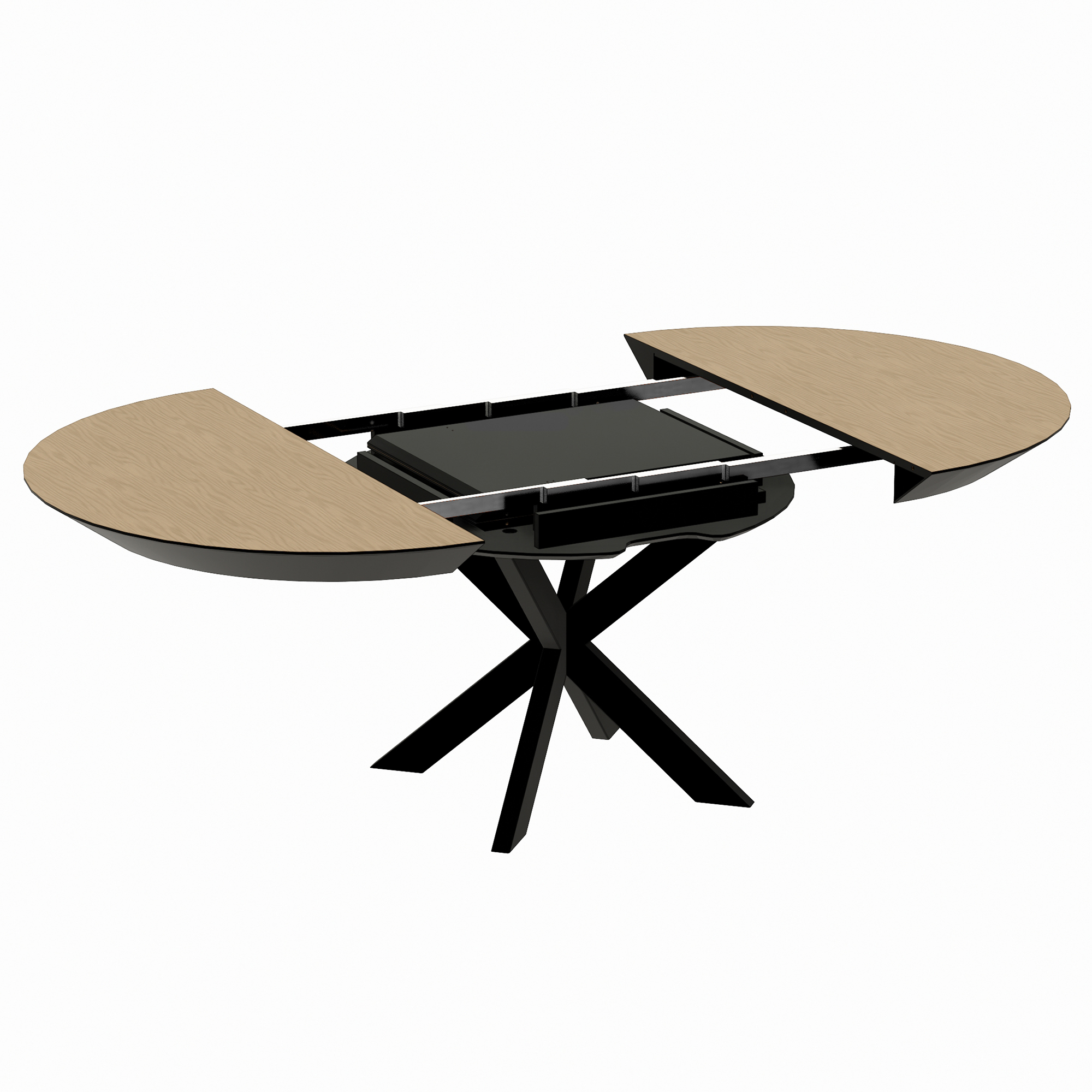 Masa NOVA Furnir Natural Wood+Black Legs 1270+500+500*H750