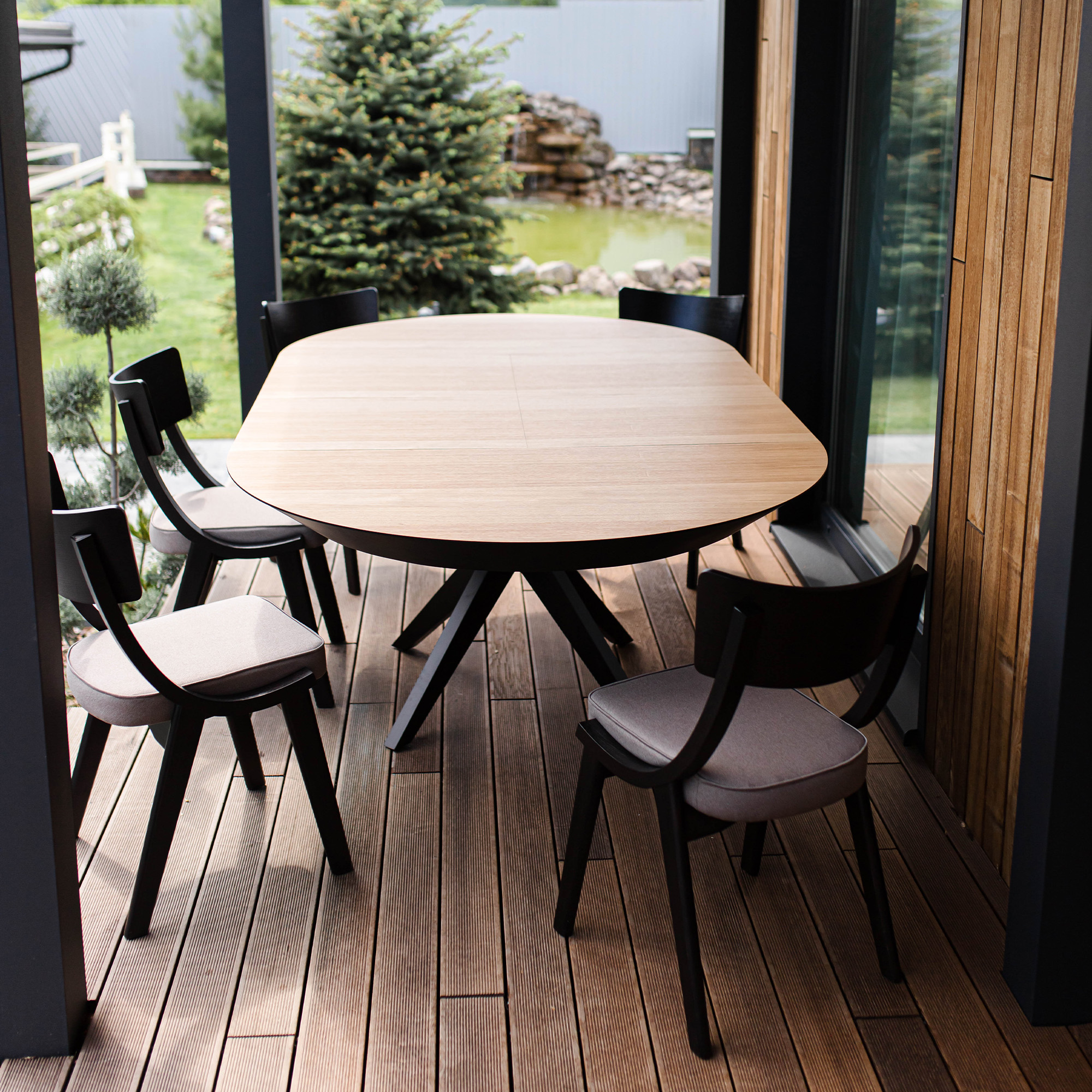 Masa NOVA Furnir Natural Wood+Black Legs 1270+500+500*H750