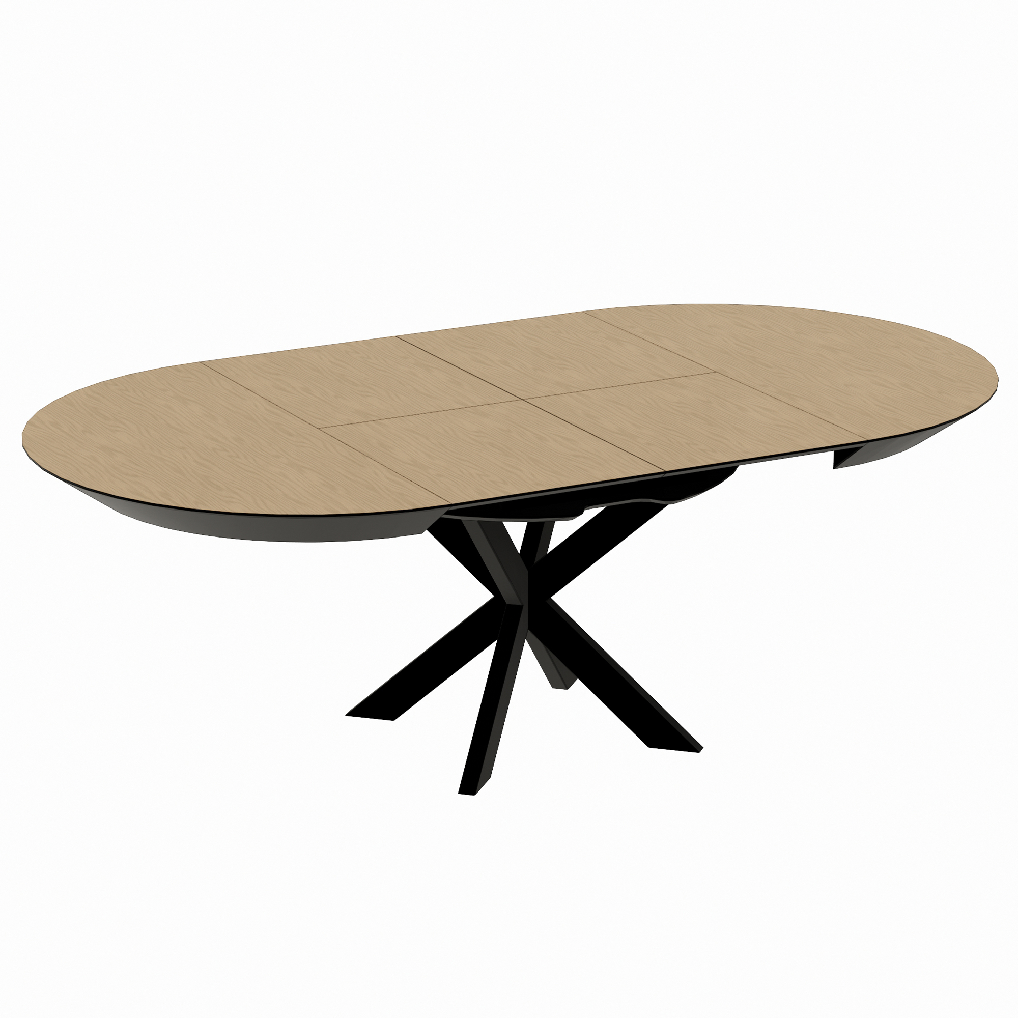 Masa NOVA Furnir Natural Wood+Black Legs 1270+500+500*H750