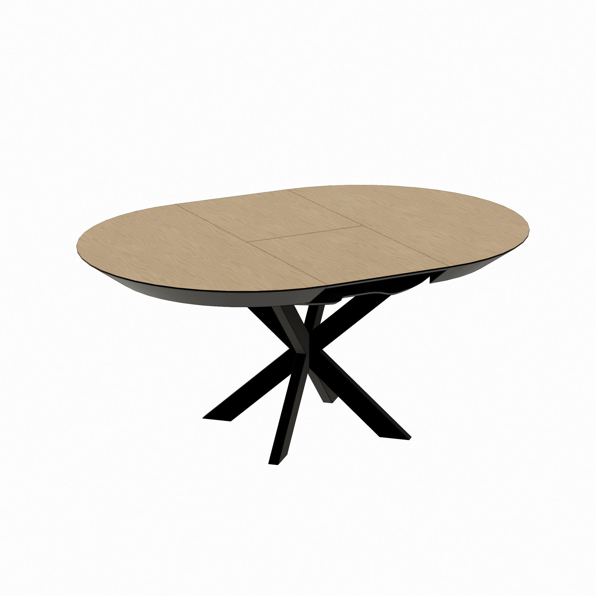 Masa NOVA Furnir Natural Wood+Black Legs 1270+500+500*H750