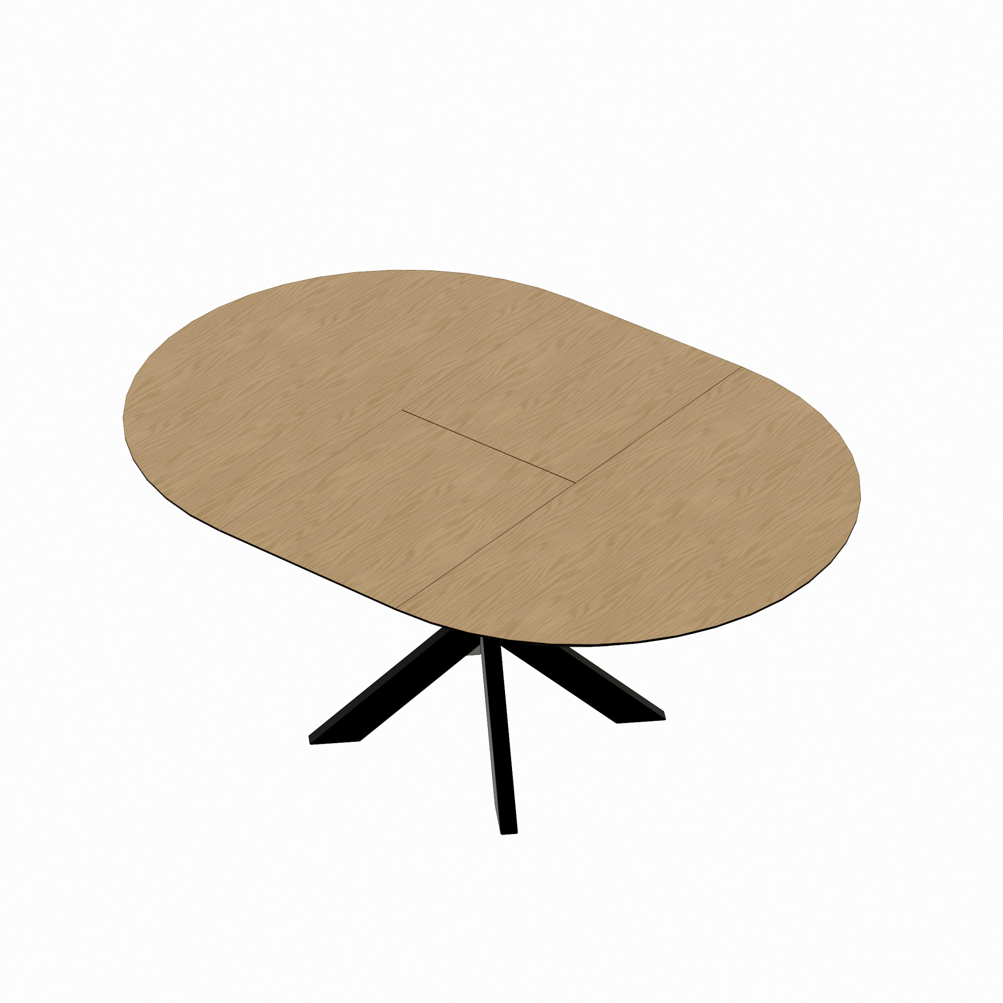 Masa NOVA Furnir Natural Wood+Black Legs 1270+500+500*H750