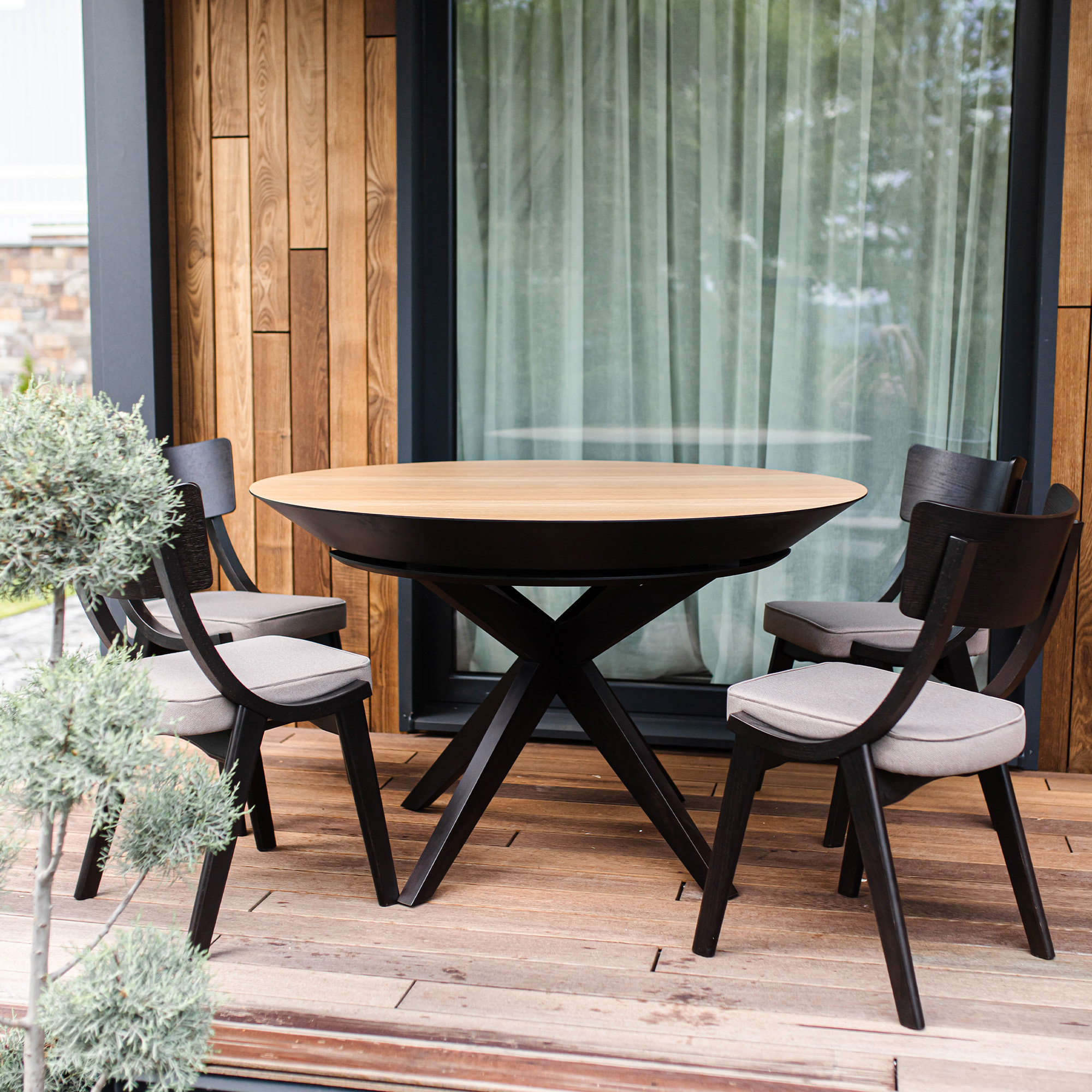 Masa NOVA Furnir Natural Wood+Black Legs 1270+500+500*H750