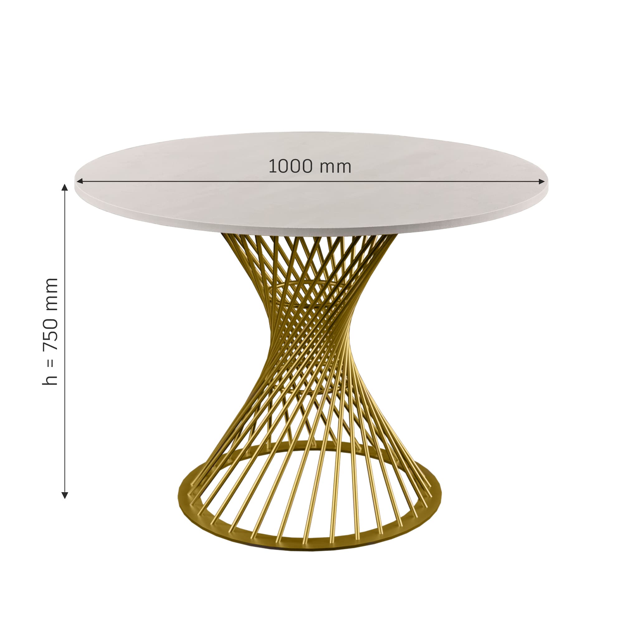 Masă FELICIA  Mătase+Golden Leg ∅100