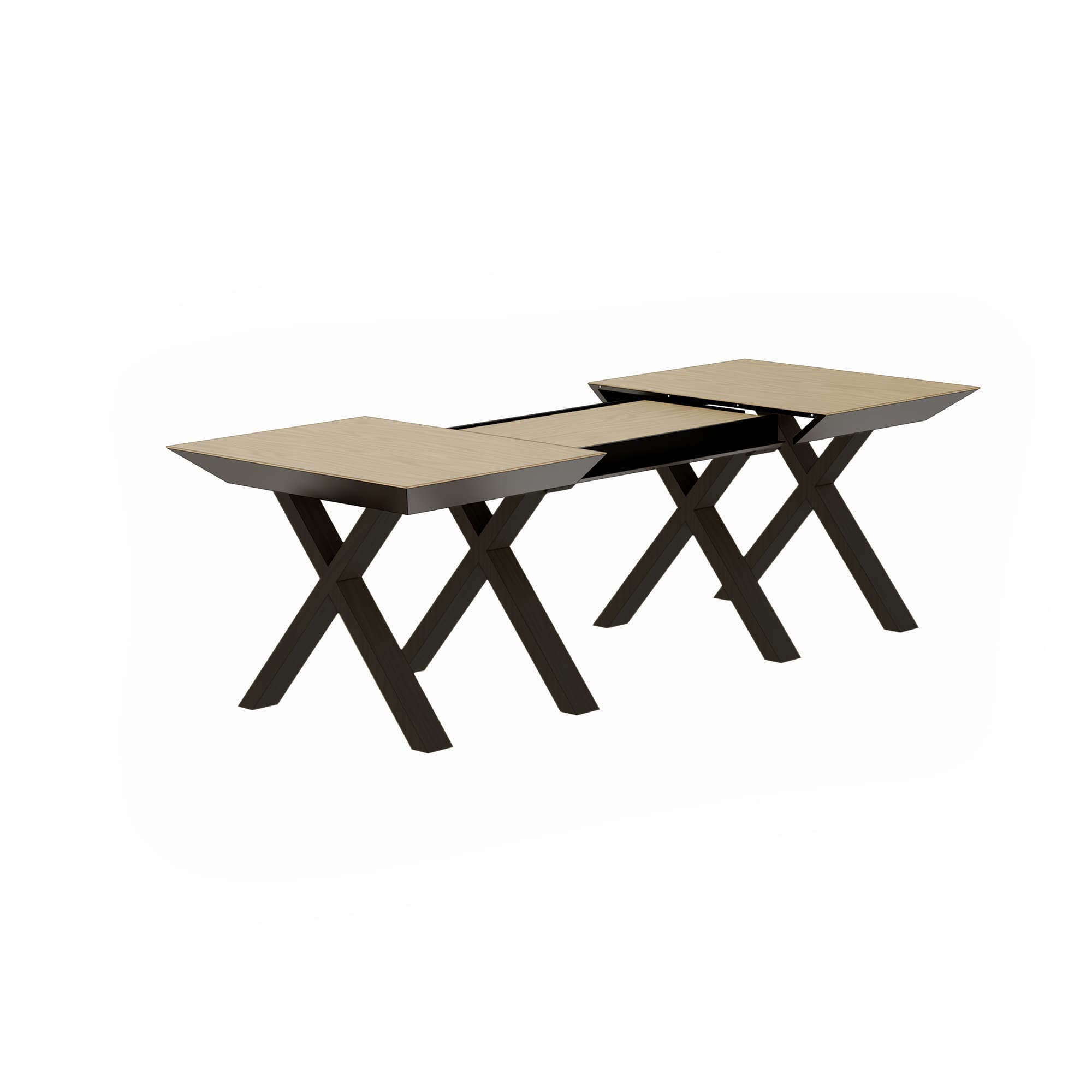 Masă Extensibilă Madrid Natural Wood+Black Legs