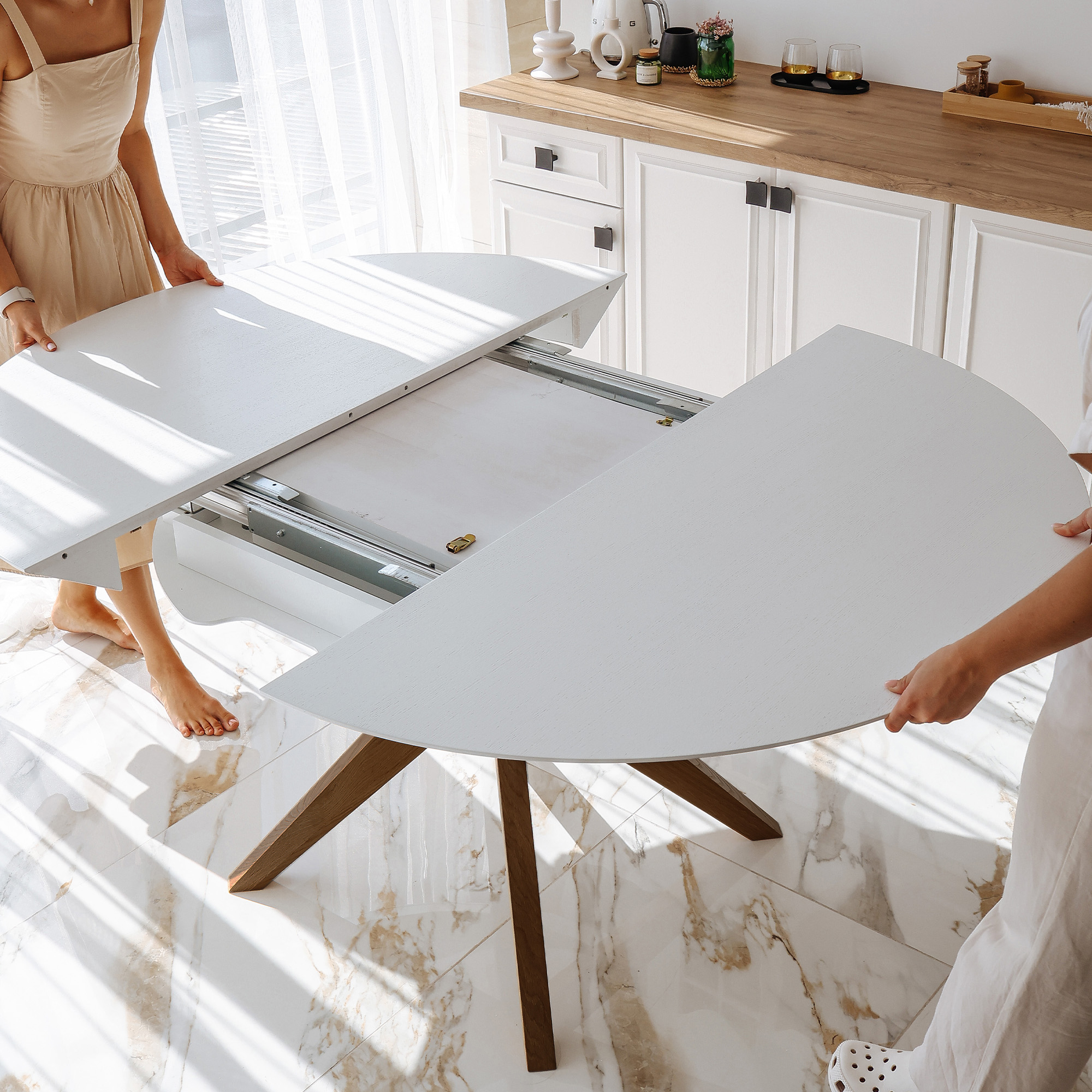 Masa NOVA Furnir White Top+Italian Legs 1270+500+500*H750