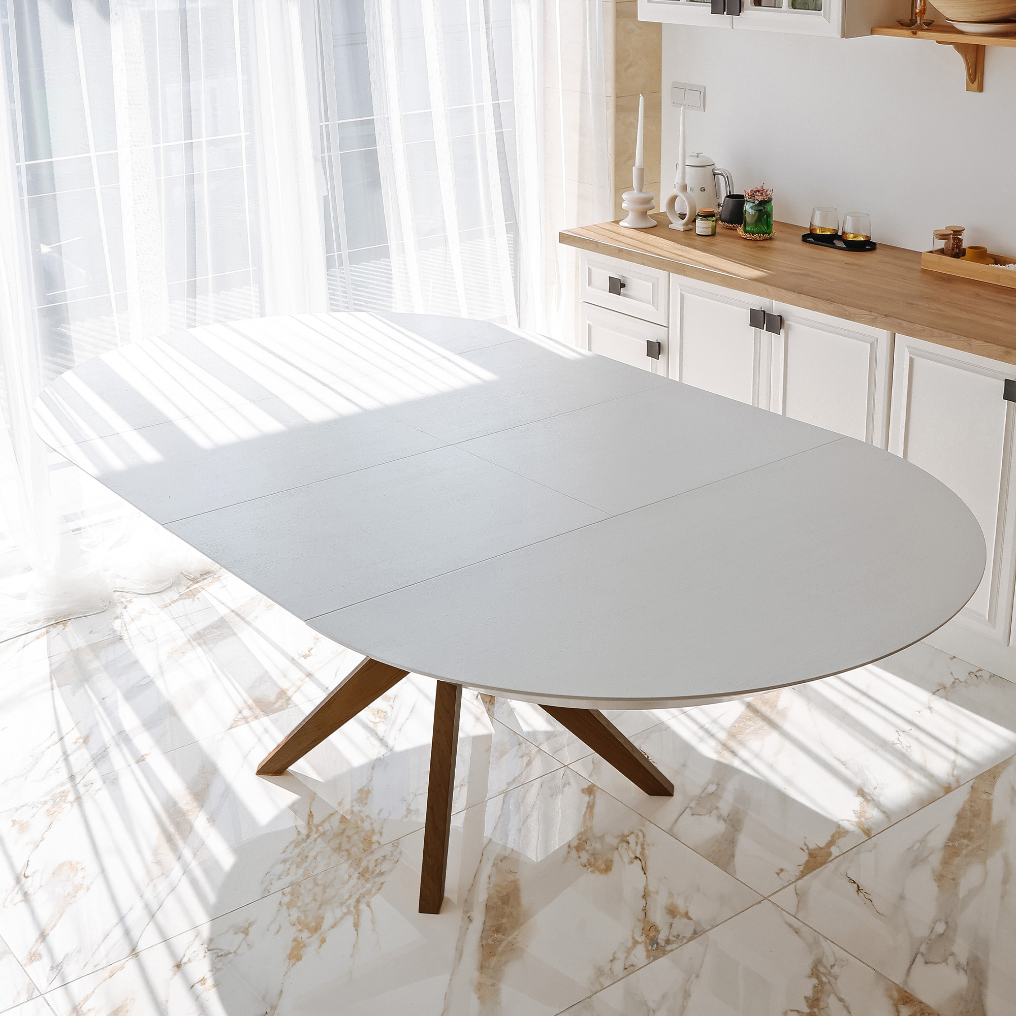 Masa NOVA Furnir White Top+Italian Legs 1270+500+500*H750