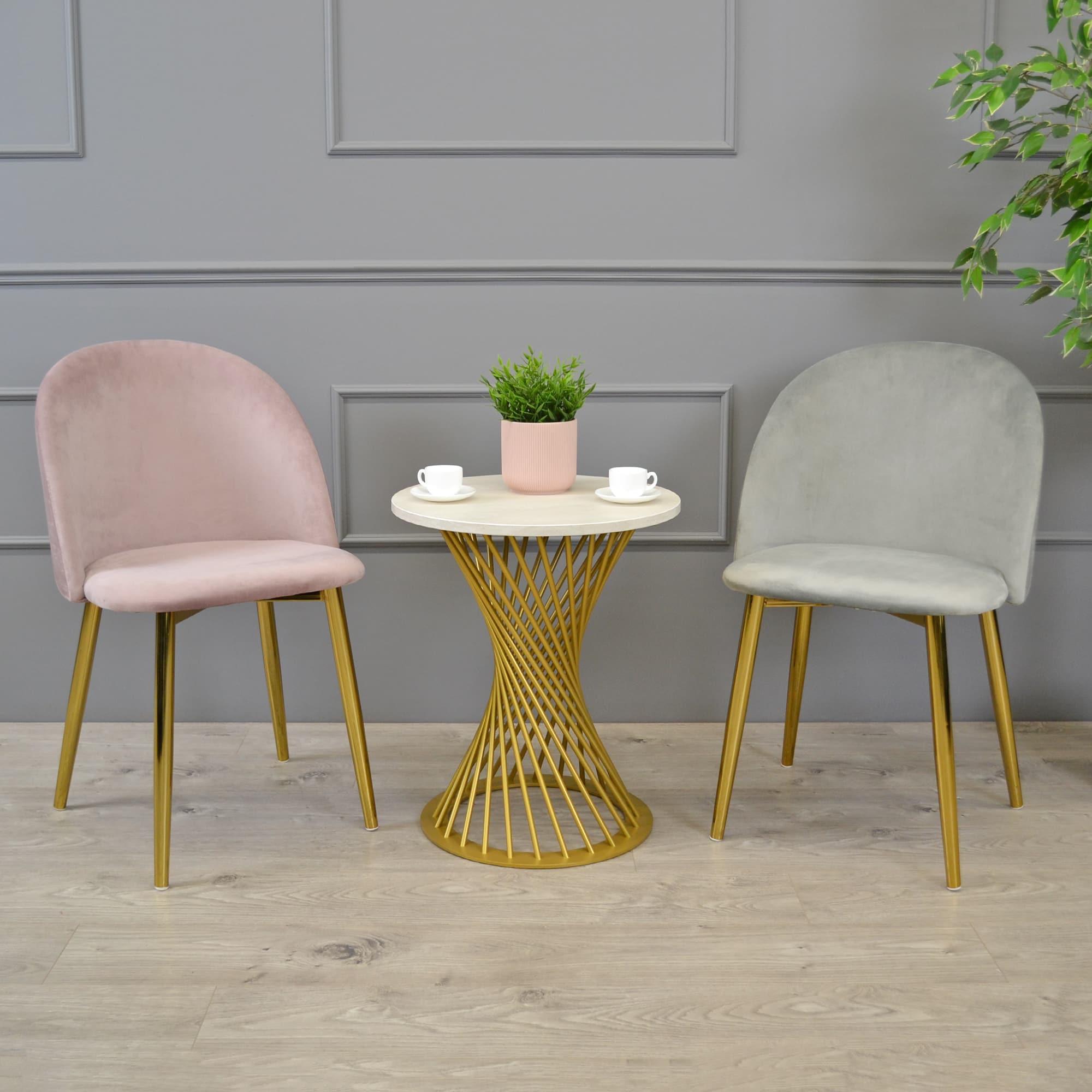 Măsuță Cafea FELICIA Mătase+Golden Legs H58